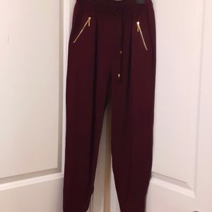 NWOT burgundy joggers, size L/XL